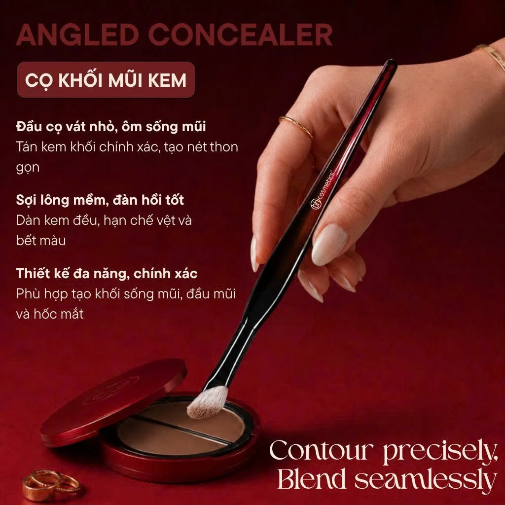 Cọ Tạo Khối Sống Mũi Đầu Vát Dạng Kem Và Phấn BH Cosmetics Angled Concealer Brush BH020